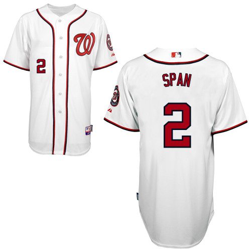 Denard Span #2 Youth Baseball Jersey-Washington Nationals Authentic Home White Cool Base MLB Jersey